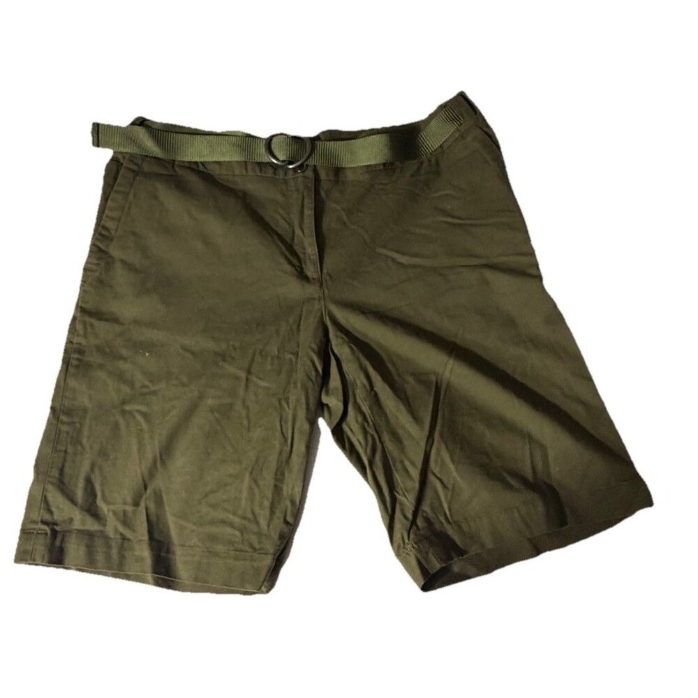 Toad&Co Womens Size 14 Olive Green Belted Hiking Outdoor Shorts